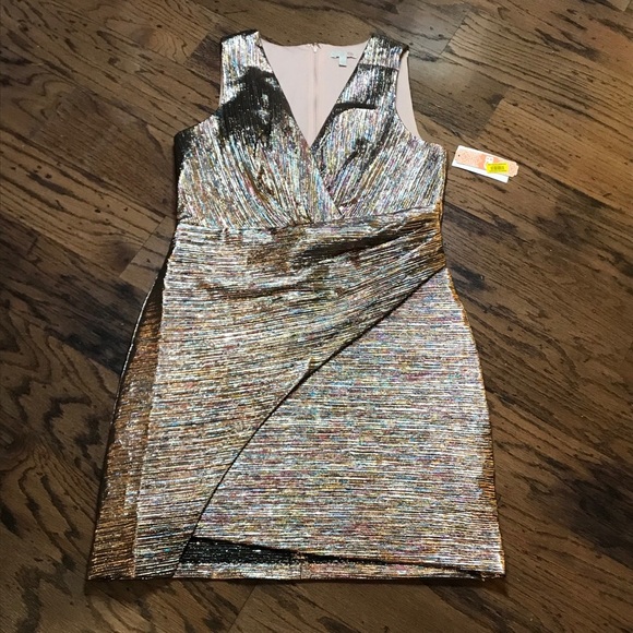 GB Metallic cocktail Dress size L - Picture 4 of 10